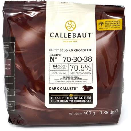 Cobertura de chocolate amargo Callebaut 70,5% - 400 g