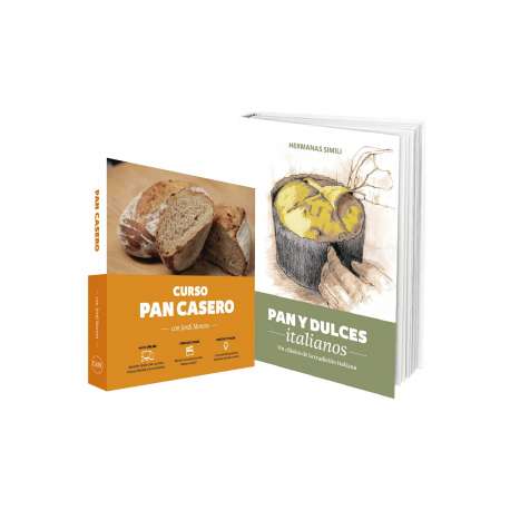 Pacote de livros de pães e doces italianos + curso online de pão caseiro de Jordi Morera